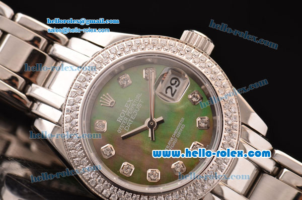 Rolex Datejust Lady Pearlmaster 2813 Automatic Steel Case with Grey Dial and Stainless Steel Strap ETA Coating - Click Image to Close